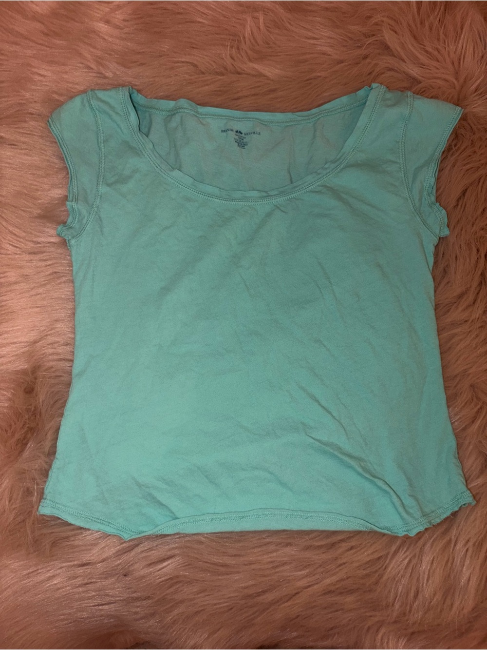Brandy Melville Mint Green Scoop Neck Short Sleeve Tee